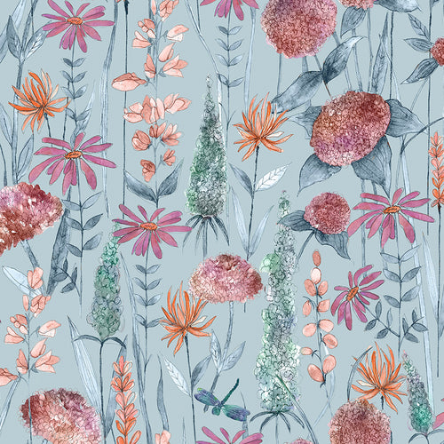 Floral Blue M2M - Florabunda Printed Made to Measure Curtains Cornflower Voyage Maison