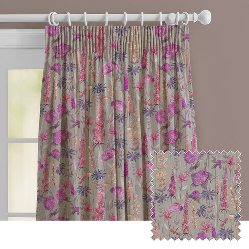 Floral Pink M2M - Florabunda Printed Made to Measure Curtains Fuchsia Voyage Maison