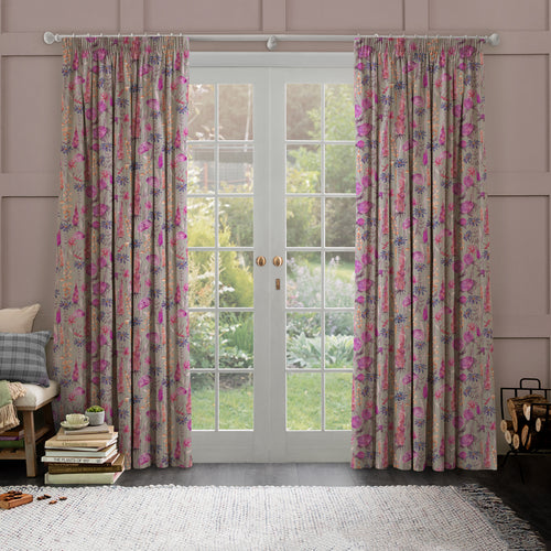 Floral Pink M2M - Florabunda Printed Made to Measure Curtains Fuchsia Voyage Maison