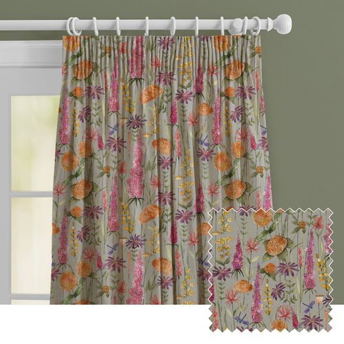 Floral Orange M2M - Florabunda Printed Made to Measure Curtains Russet Voyage Maison