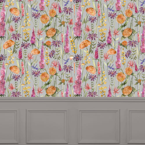 Floral Orange Wallpaper - Florabunda  1.4m Wide Width Wallpaper (By The Metre) Russett Voyage Maison