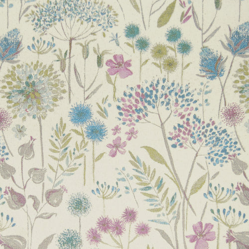 Floral Blue Fabric - Flora Woven Jacquard Fabric (By The Metre) Spring/Cream Voyage Maison