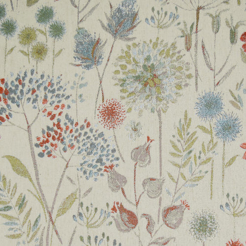 Floral Blue Fabric - Flora Woven Jacquard Fabric (By The Metre) Autumn Voyage Maison