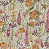  Samples - Florabunda Linen Printed Fabric Sample Swatch Russet Voyage Maison