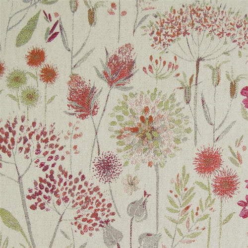 Floral Red Fabric - Flora Woven Jacquard Fabric (By The Metre) Russett Voyage Maison