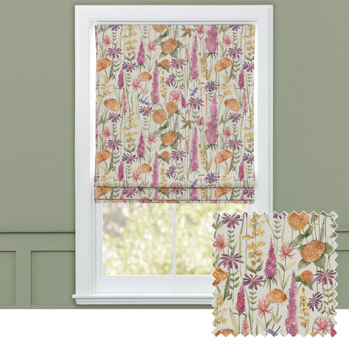 Floral Orange M2M - Florabunda Printed Cotton Made to Measure Roman Blinds Russet/Cream Voyage Maison