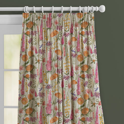 Floral Orange M2M - Florabunda Linen Printed Made to Measure Curtains Russet Voyage Maison