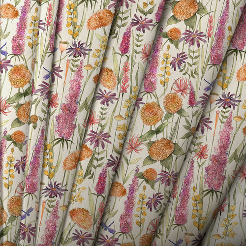 Floral Orange M2M - Florabunda Linen Printed Made to Measure Curtains Russet Voyage Maison