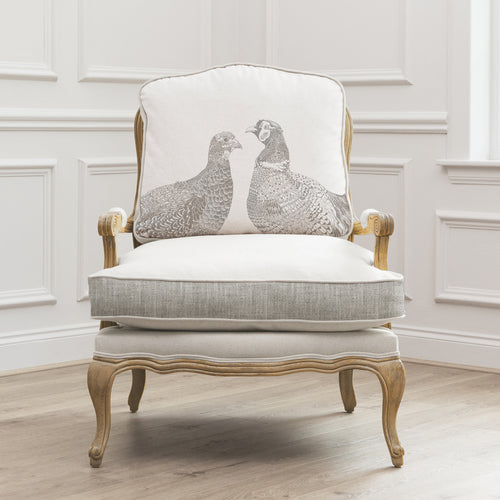 Animal Grey Furniture - Florence Oak Kissing Pheasants Chair Grey Voyage Maison
