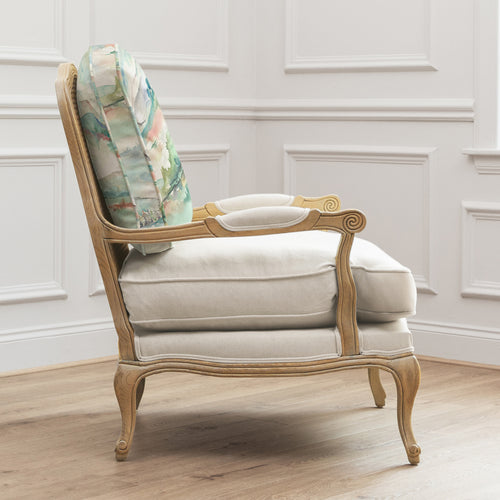 Woodland Green Furniture - Russet Shores Printed Florence Chair Oak/Linen Voyage Maison