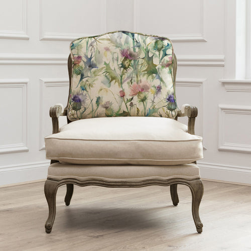 Floral Green Furniture - Cirsium Printed Florence Chair Stone/Damson Voyage Maison