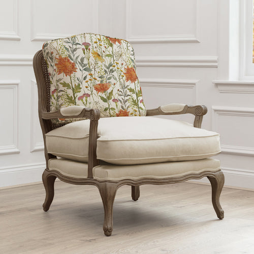 Floral Orange Furniture - Delamere Printed Florence Chair Stone/Linen Voyage Maison