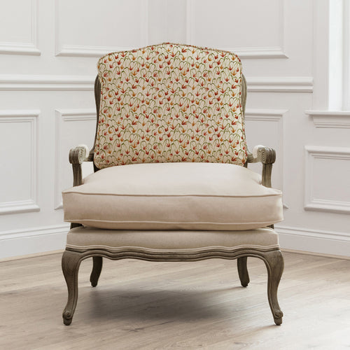 Floral Orange Furniture - Fresia Printed Florence Chair Stone/Linen Voyage Maison