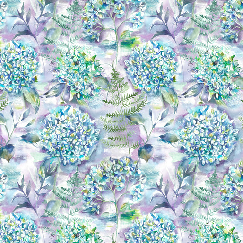Floral Blue Wallpaper - Flourish  1.4m Wide Width Wallpaper (By The Metre) Teal Voyage Maison