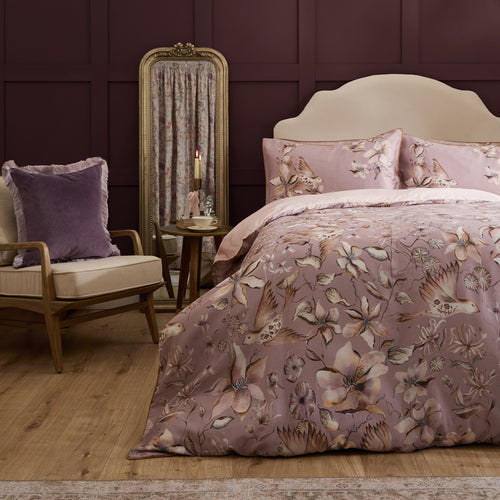 Damask Purple Bedding - Floella Printed Duvet Cover Set Purple Voyage Maison