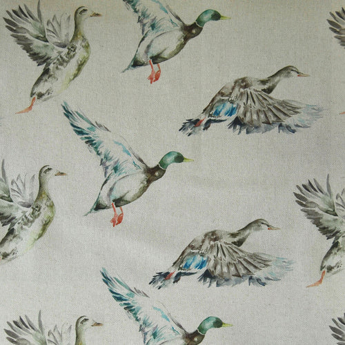 Samples - Flying Ducks Printed Fabric Sample Swatch Linen Voyage Maison