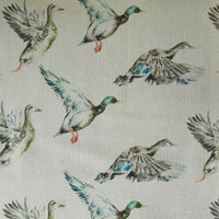  Samples - Flying Ducks Printed Fabric Sample Swatch Linen Voyage Maison