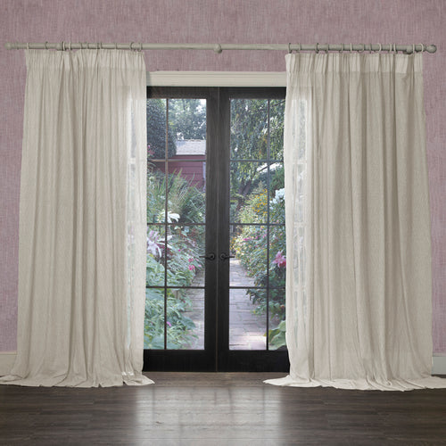 Plain Grey Curtains - Focus Sheer Woven Pencil Pleat Curtains Frost Voyage Maison