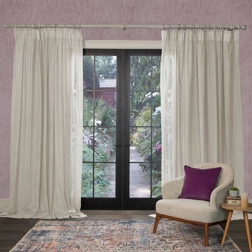 Plain Grey Curtains - Focus Sheer Woven Pencil Pleat Curtains Frost Voyage Maison