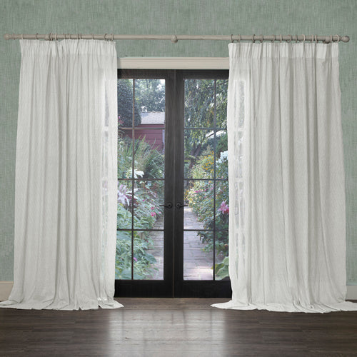 Plain White Curtains - Focus Sheer Woven Pencil Pleat Curtains Snow Voyage Maison