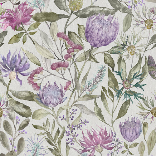 Floral Purple Fabric - Fortazela Printed Cotton Fabric (By The Metre) Violet Voyage Maison