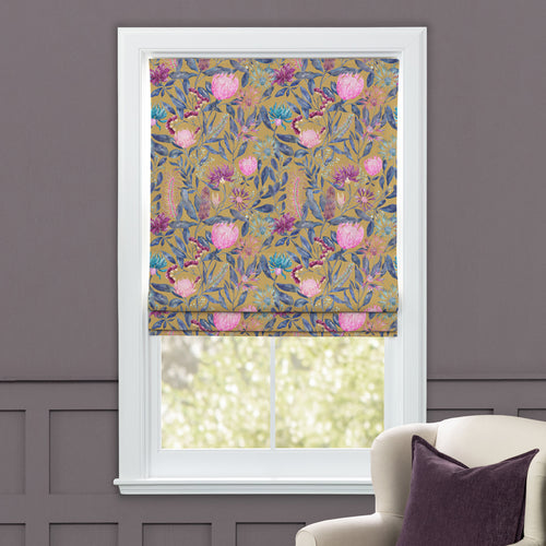 Floral Gold M2M - Fortazela Printed Cotton Made to Measure Roman Blinds Default Voyage Maison