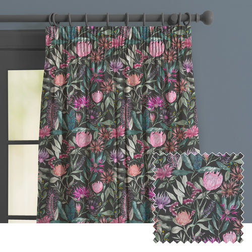 Floral Multi M2M - Fortazela Printed Made to Measure Curtains Onyx Voyage Maison