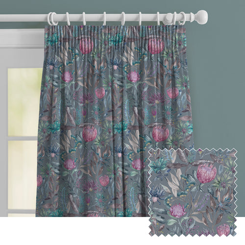 Floral Purple M2M - Fortazela Printed Made to Measure Curtains Storm Voyage Maison