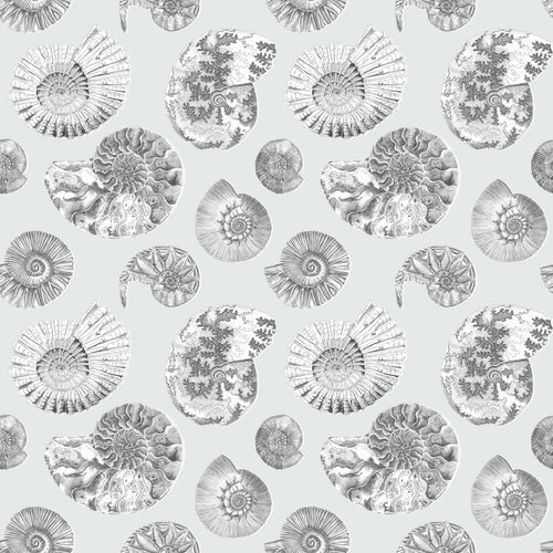  Grey Wallpaper - Fossilium  1.4m Wide Width Wallpaper (By The Metre) Frost Voyage Maison