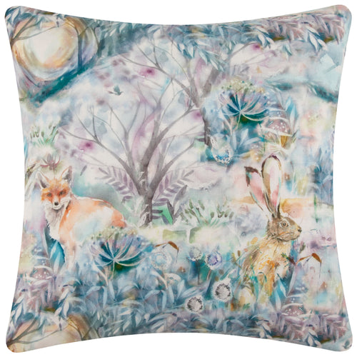 Animal Blue Cushions - Fox And Hare Outdoor Polyester Filled Cushion True Blue Voyage Maison