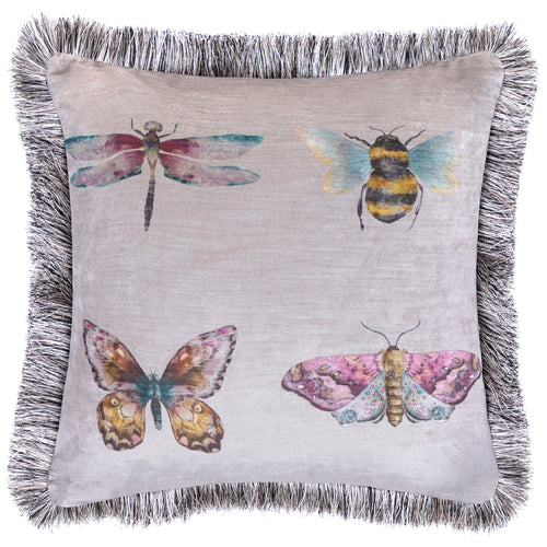 Voyage Maison Fray Printed Feather Cushion in Silver