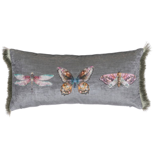 Voyage Maison Fray Printed Feather Cushion in Storm