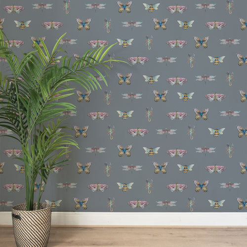 Animal Grey Wallpaper - Fray  1.4m Wide Width Wallpaper (By The Metre) Storm Voyage Maison