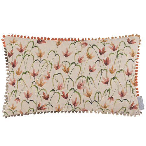 Floral Red Cushions - Fresia Printed Feather Filled Cushion Linen Voyage Maison