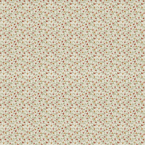 Floral Red Fabric - Fresia Printed Cotton Fabric (By The Metre) Linen Voyage Maison