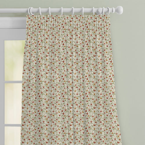 Floral Red M2M - Fresia Printed Cotton Made to Measure Curtains Linen Voyage Maison