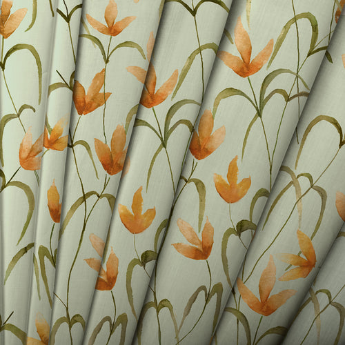 Floral Green M2M - Fresia Printed Cotton Made to Measure Curtains Sky Voyage Maison