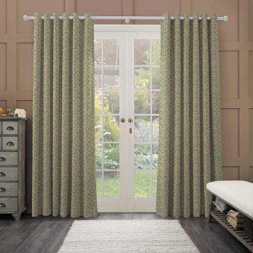 Floral Green M2M - Fresia Printed Cotton Made to Measure Curtains Sky Voyage Maison