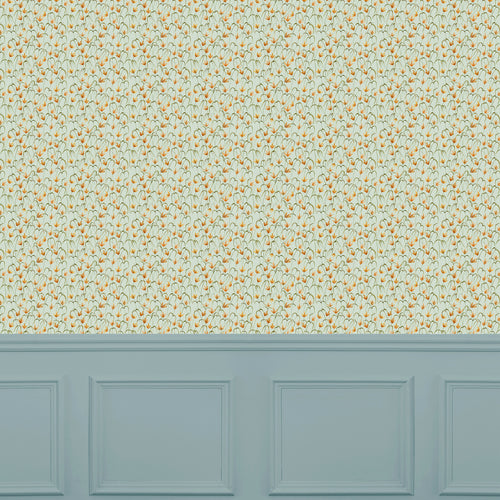 Floral Green Wallpaper - Fresia  1.4m Wide Width Wallpaper (By The Metre) Sky Voyage Maison