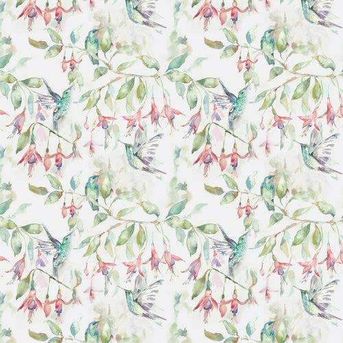 Animal Green Fabric - Fuchsia Flight Printed Cotton Fabric (By The Metre) Linen Voyage Maison
