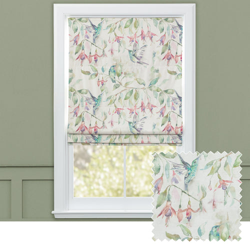 Animal Green M2M - Fuchsia Flight Printed Cotton Made to Measure Roman Blinds Default Voyage Maison