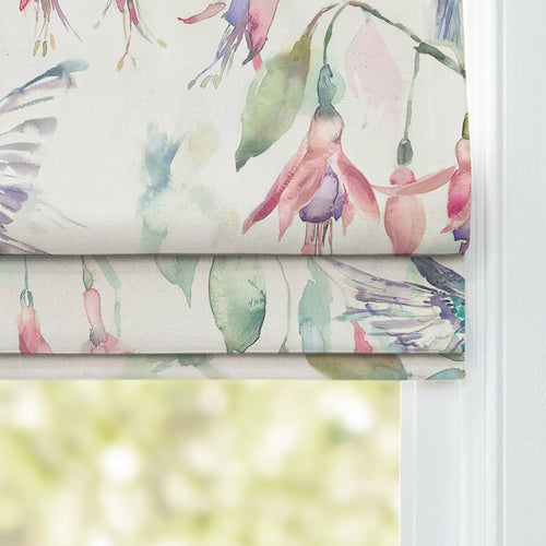 Animal Green M2M - Fuchsia Flight Printed Cotton Made to Measure Roman Blinds Default Voyage Maison