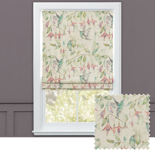 Animal Green M2M - Fuchsia Flight Printed Cotton Made to Measure Roman Blinds Default Voyage Maison