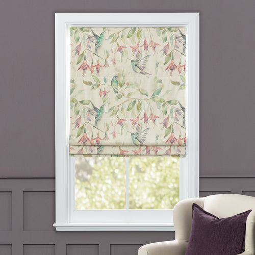 Animal Green M2M - Fuchsia Flight Printed Cotton Made to Measure Roman Blinds Default Voyage Maison