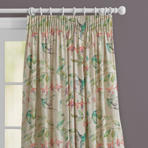 Animal Cream M2M - Fuchsia Flight Printed Made to Measure Curtains Linen Voyage Maison