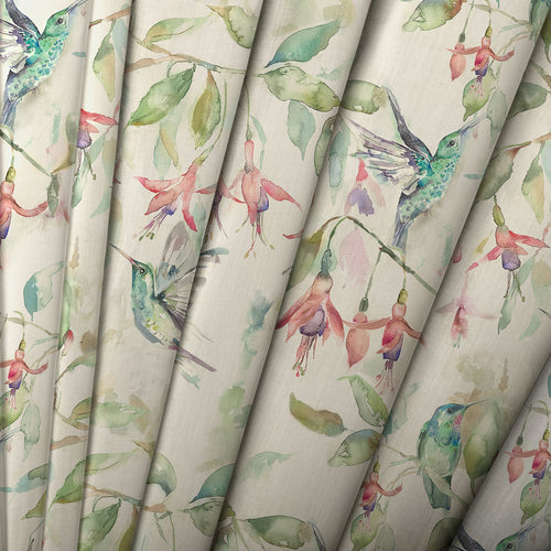 Animal Cream M2M - Fuchsia Flight Printed Made to Measure Curtains Linen Voyage Maison