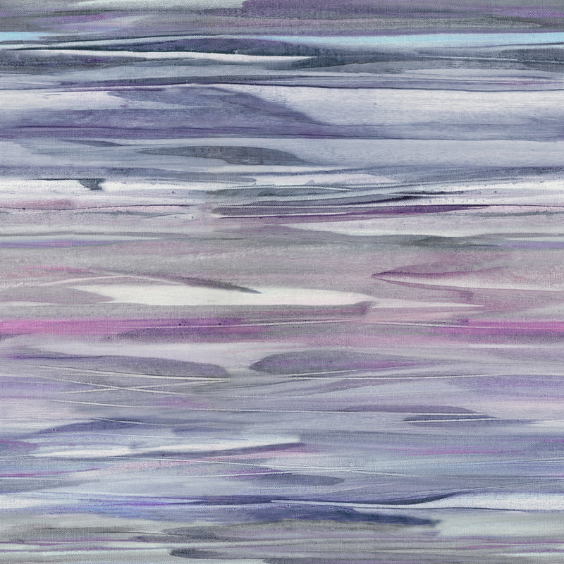 Abstract Purple Fabric - Galatea Printed Velvet Fabric (By The Metre) Damson Voyage Maison