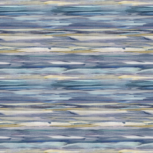 Abstract Blue Fabric - Galatea Printed Velvet Fabric (By The Metre) Indigo Voyage Maison