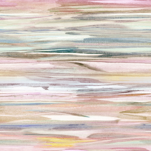 Abstract Pink Fabric - Galatea Printed Cotton Fabric (By The Metre) Quartz Voyage Maison