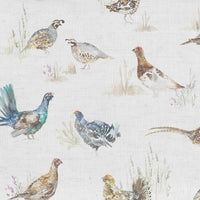  Samples - Game Birds Printed Fabric Sample Swatch Cream Voyage Maison